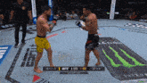 a ufc fight between silva and van is being shown on the screen