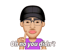 a cartoon of a man with glasses and a hat says oh no you didn 't