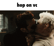 Hop On Vc Ac Kiss GIF - Hop On Vc Ac Kiss Good Omens Kiss GIFs