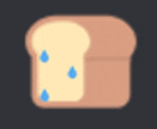 a slice of bread with butter on it and tears coming out of it