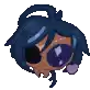 a pixel art drawing of a person wearing sunglasses and hearts .
