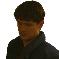a man in a blue jacket with the words " definitely not " on the bottom
