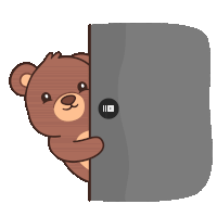 a teddy bear is peeking out from behind a door with a youtube logo on it