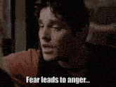 a man says " hate leads to anger " in a close up