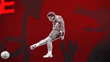 a poster for george dobson midfielder shows a soccer player kicking a ball
