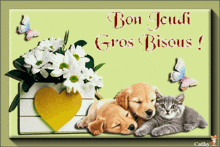 a greeting card says bon jeudi gros bisous
