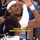a basketball player with the word merchant chants on it