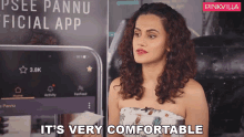 Its Very Comfortable Taapsee Pannu GIF - Its Very Comfortable Taapsee Pannu Pinkvilla GIFs