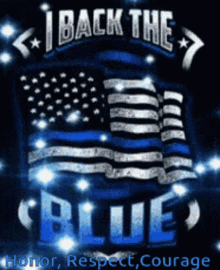 Back The Blue Us Flag GIF