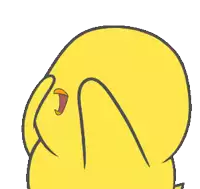 a cartoon of a yellow duck with its mouth wide open