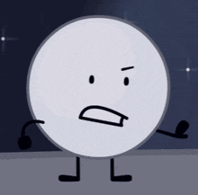 a cartoon character with a face and arms and legs looks angry