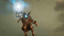 a man is flying through the air with a backpack on his back