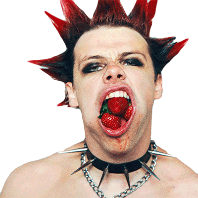 Mouth Full Of Strawberries Dominic Richard Harrison Sticker - Mouth Full Of Strawberries Dominic Richard Harrison Yungblud Stickers
