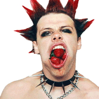 Mouth Full Of Strawberries Dominic Richard Harrison Sticker - Mouth Full Of Strawberries Dominic Richard Harrison Yungblud Stickers