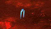 a computer generated image of a monster with a red light behind it