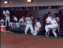 little big league run around baseball players shuffling dancing