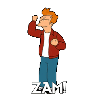Zam Philip J Fry Sticker - Zam Philip J Fry Futurama Stickers