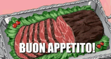 Buon Appetito Arrosto Roast Beef Pranzo Cena Cibo Carne GIF - Dinner Lunch Have A Nice Meal GIFs