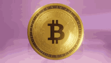 a gold coin with the letter b in the middle