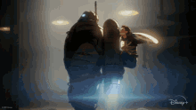 a cartoon of captain america standing next to a robot from disney