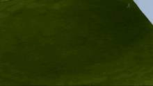 a computer generated image of a green hillside with a black arrow pointing to the left