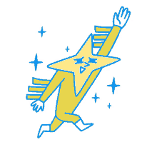 the adventures of star guy star head running waving wave