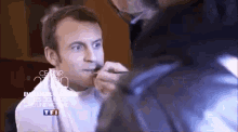 emmanuel macron makeup laugh president french