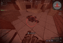 a screenshot of a video game shows a red circle around a person