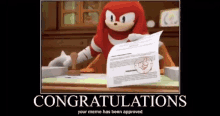 Congratulations Meme Nuckles GIF - Congratulations Meme Nuckles Sonic GIFs