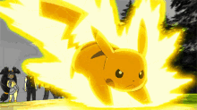 pikachu pokemon running lightning cartoon