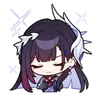 a cartoon drawing of a girl with long black hair and white feathers on her head
