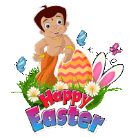 Happy Easter Chhota Bheem Sticker - Happy Easter Chhota Bheem Aap Ko Easter Ki Shubhkamnaye Stickers