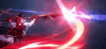 a pixelated image of a man holding a sword