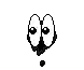 a black and white pixel art drawing of a heart with a tear coming out of it .