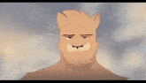 a cartoon drawing of a lion with a beard making a sad face
