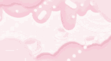 a blurry picture of a girl with blonde hair standing in front of a pink banner that says .