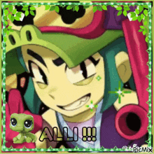a picture of a cartoon character with the words alli written on the bottom