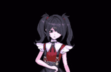 a pixel art drawing of a girl with pigtails