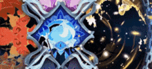 a painting of a star with a blue diamond in the middle