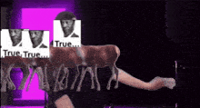 a purple background with a deer and the words true