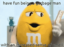 Yellow M&M Garbage GIF