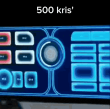 a computer monitor with the words 500 kris written on it
