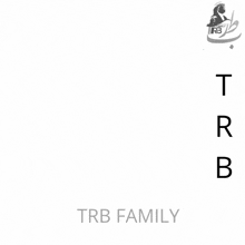 a black and white photo of a man with the letters trb on the bottom