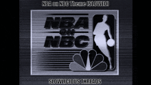 a nba on nbc logo with a basketball player holding a ball
