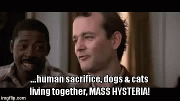 Cats And Dogs Living Together Ghostbusters Gifs Tenor