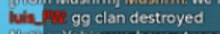 a blurry image of gg clan destroyed