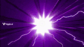 a purple background with a white lightning bolt coming out of it