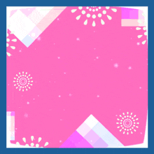 a pink background with arabic writing and flowers