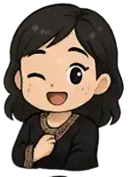 a cartoon drawing of a girl with a black shirt
