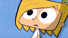 a close up of a cartoon character with the letter s on his forehead